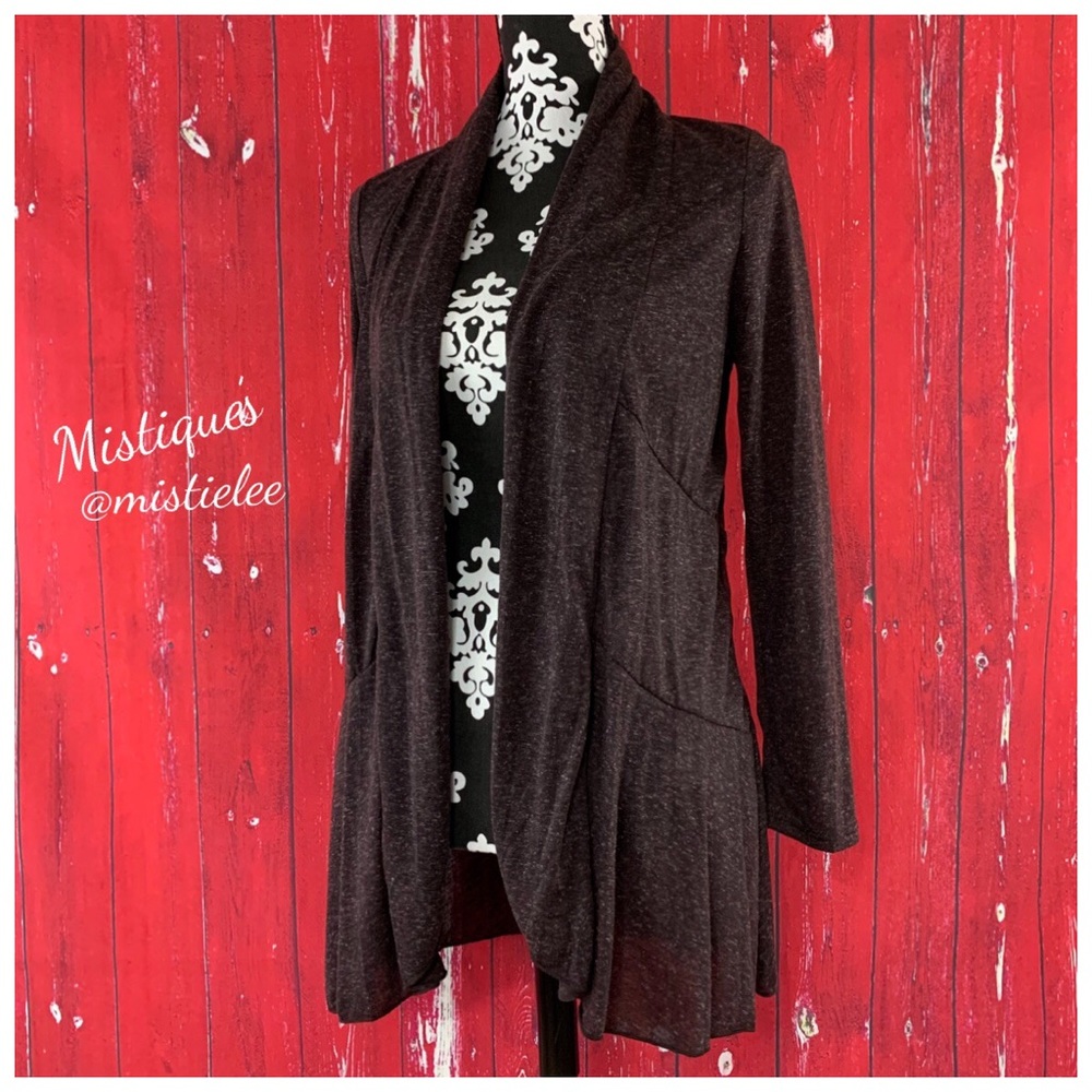CLAUDIA RICHARD Heather Brown Light Weight Long Cardigan NWT Small